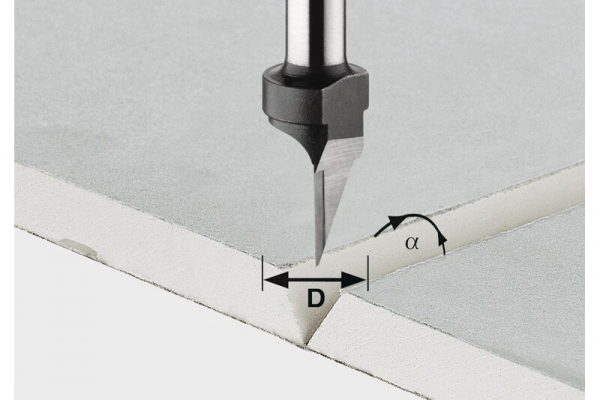 Festool Gipsskivsfräs HW S8 D12,5/45° i gruppen Maskintillbehör / Fräsar hos Protools Sweden AB (32491000)