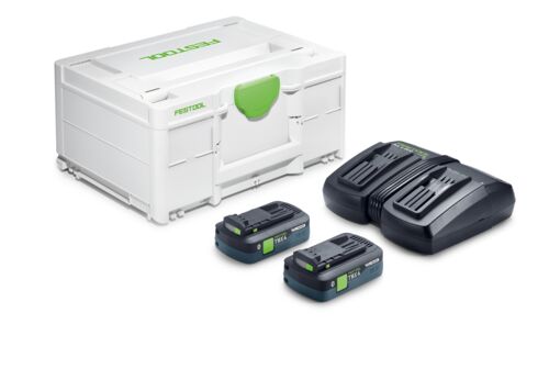 Festool Laddpaket SYS 18V 2xTBX4/TCL6DUO i gruppen Maskintillbehör / Batterier & Laddare / Batteri- & Laddpaket hos Protools Sweden AB (32578819)