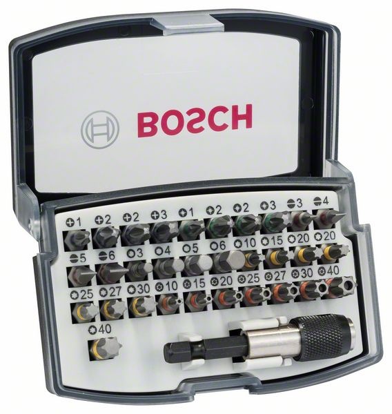 Bosch 32-delars skruvbitssats i gruppen Maskintillbehör / Borra & Skruva / Bits hos Protools Sweden AB (762607017319)