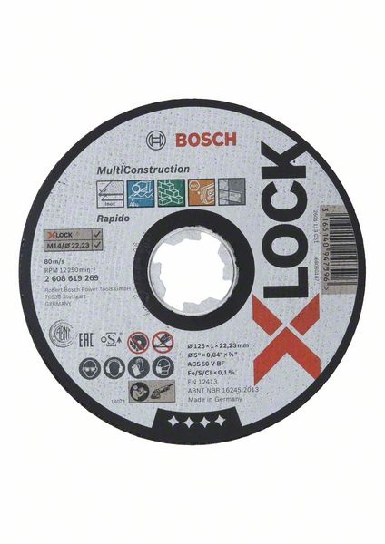Bosch X-LOCK Multi Material 125 × 1 × 22,23 mm rak sågning A i gruppen Maskintillbehör / Såga / Sågblad / Övriga sågblad hos Protools Sweden AB (762608619269)