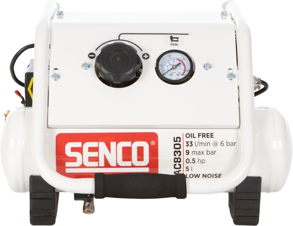 Senco kompressor AC8305, 9 bar, 5l, oljefri, low noise i gruppen Maskiner & Verktyg / Kompressorer hos Protools Sweden AB (94AFN0028)