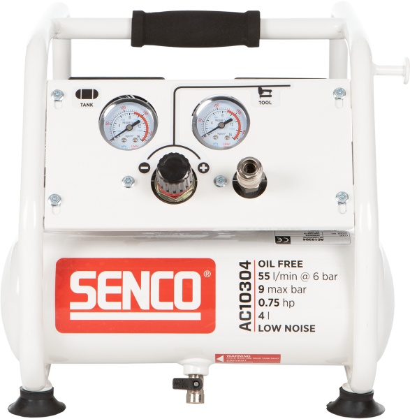 Senco kompressor AC10304, 9 bar, 4l, oljefri, low noise i gruppen Maskiner & Verktyg / Kompressorer hos Protools Sweden AB (94AFN0029)