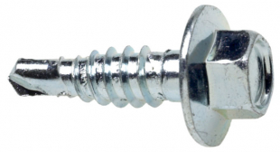 Överlappskruv, 6-kt huvud, fast bricka, elförzinkad, 22-32 mm