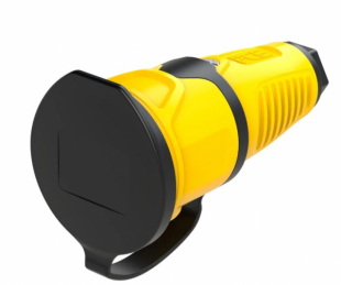 Amiga Skarvuttag med lock Jordad Gummi IP54