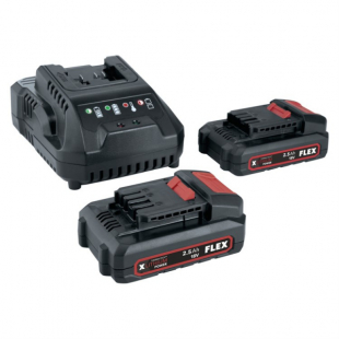 Flex Batteripack 2x 2,5Ah plus laddare 18V