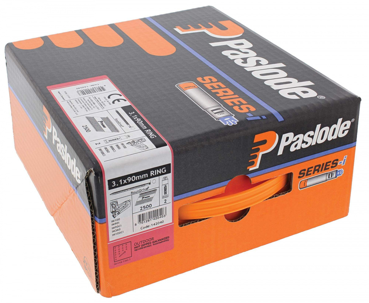 Paslode spik 3,1x90 vf ring Fullt huvud 34° 2500st +2gas Paslode spik 3,1x90 vf ring Fullt huvud 34° 2500st +2gas
